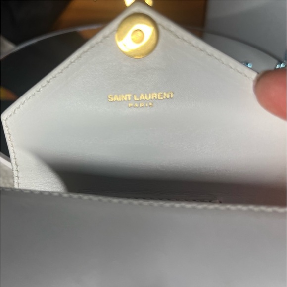 Yves Saint Laurent YSL White Calfskin Monogram Mini Candy Crossbody - Picture 13 of 14